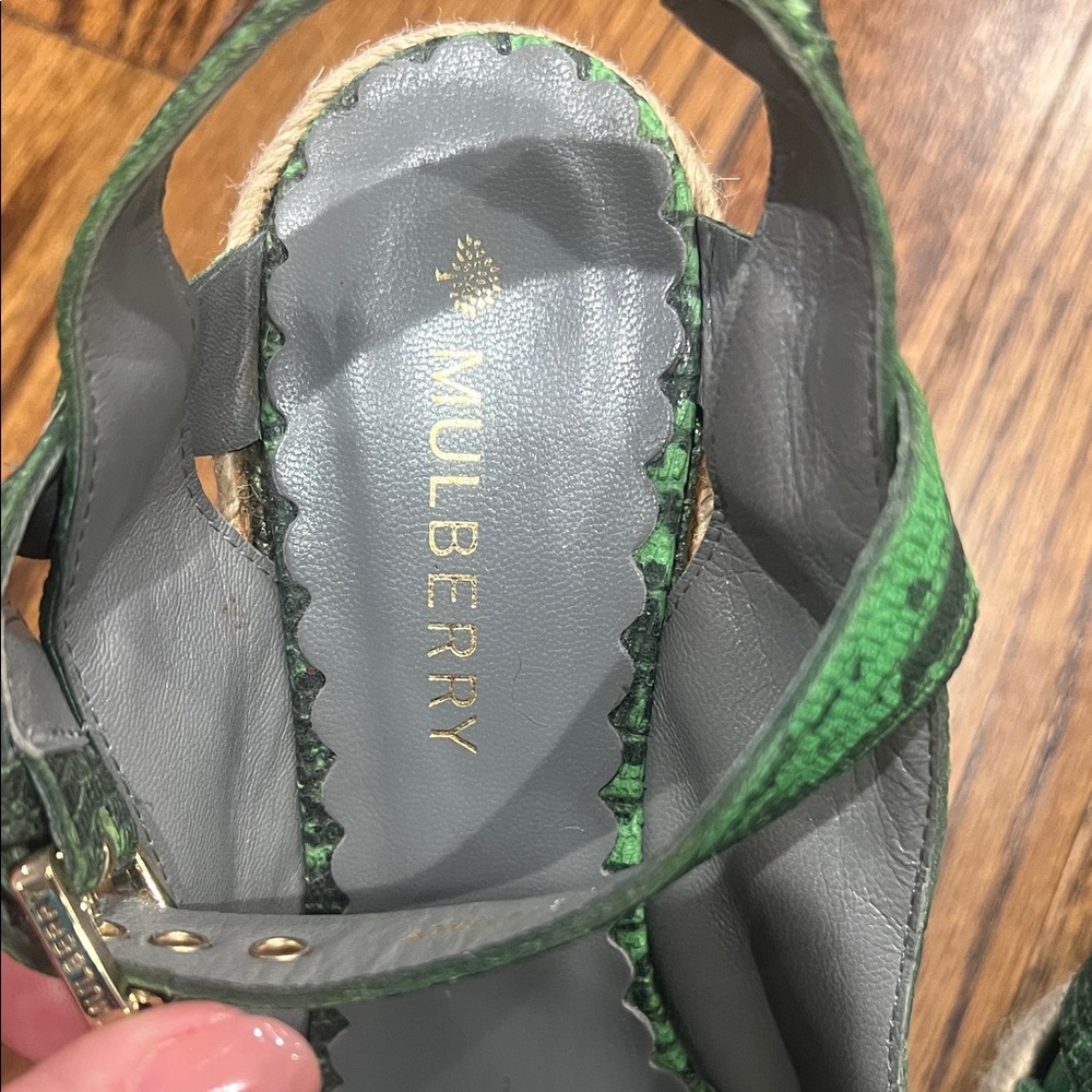 Green Patterned Espadrille Wedge Sandals - Unbranded - Picture 2 of 9